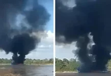 Incêndio em barco deixa feridos e mortos no Uarini no AM