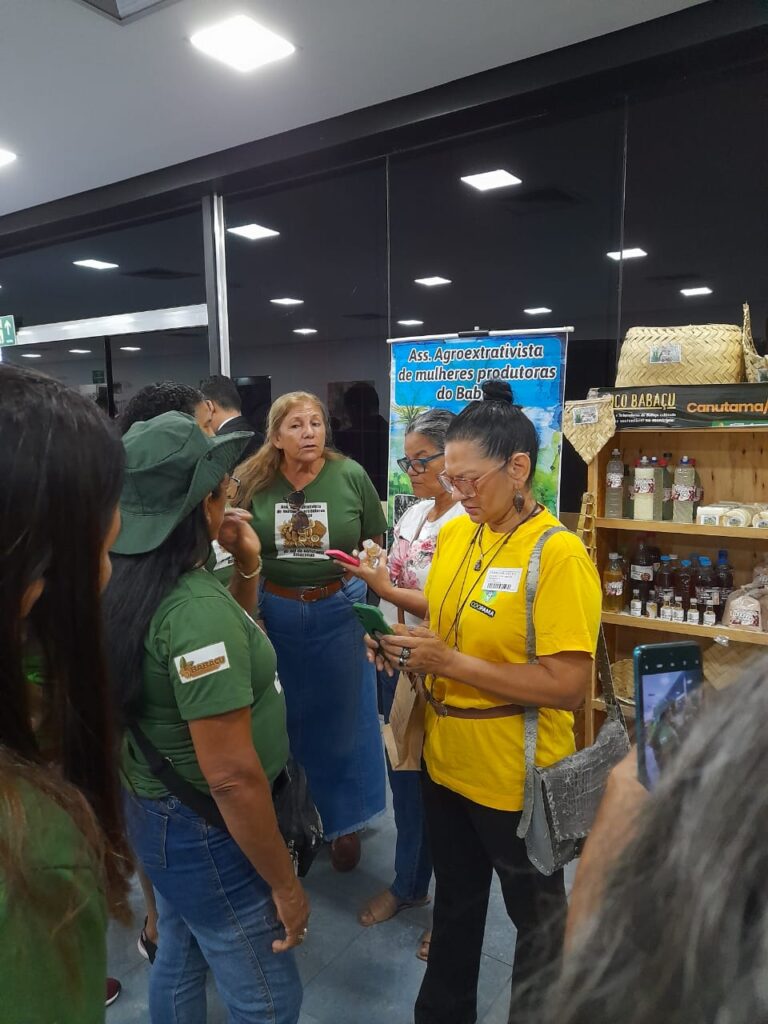 A Comitiva de agricultores familiares levou uma exposição dos produtos derivados do babaçu à Assembleia Legislativa de Manaus
