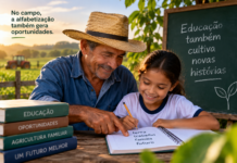 Dia Mundial da Alfabetização: aprender também transforma o campo Imagem criada com Inteligência Artificial (IA), como representação ilustrativa da mensagem.